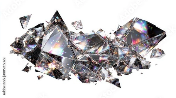 Obraz Abstract Shattered Crystal Fragments