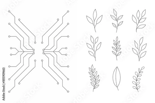 Obraz Tech & Nature: Circuit Meets Leaf