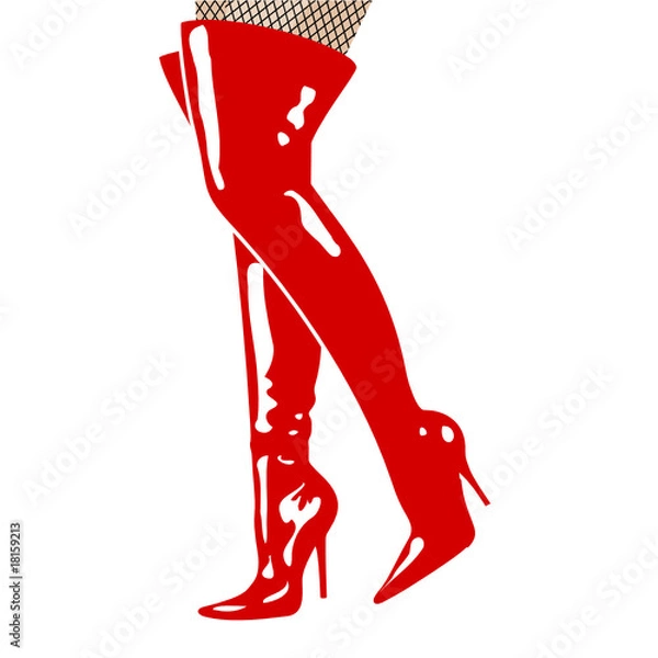 Obraz overknee-stiefel rot I