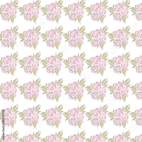 Obraz rose floral seamless pattern