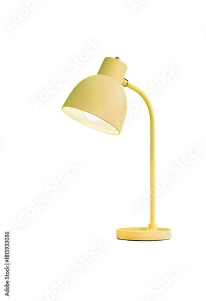 Fototapeta Vibrant Yellow Desk Lamp with Adjustable Neck