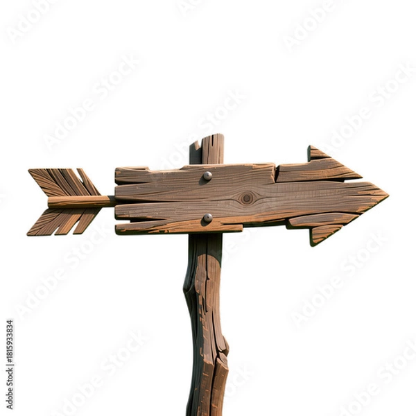 Fototapeta Weathered Wooden Signpost with Directional Arrows