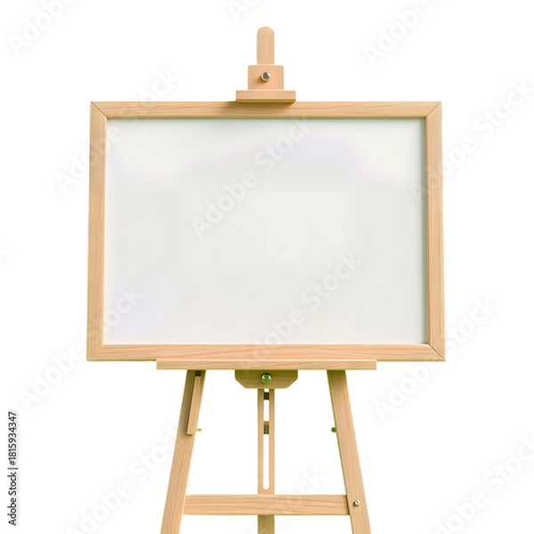 Fototapeta Wooden Easel with Blank Canvas on Display