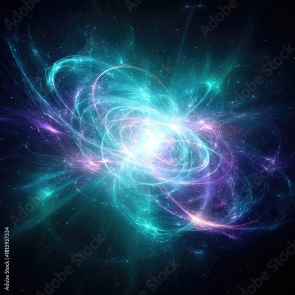 Fototapeta Abstract Colorful Cosmic Galaxy Explosion