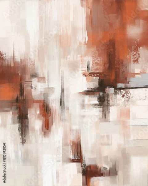 Fototapeta Contemporary abstract painting with bold lines and geometric shapes, perfect for adding a modern touch to spaces that need a stylish and artistic focal point