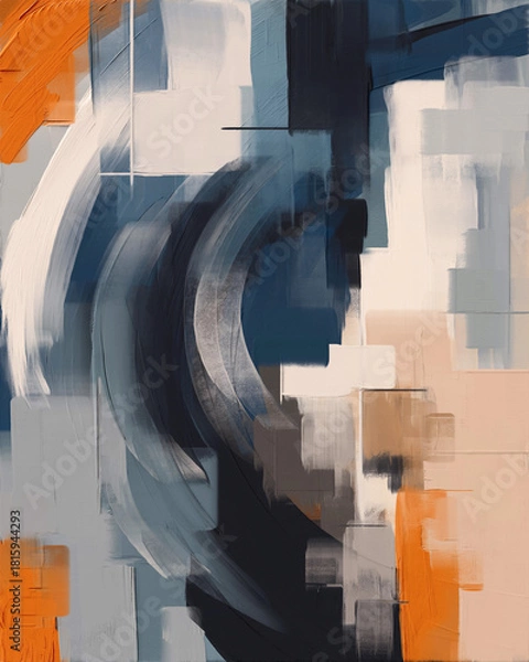 Fototapeta Abstract artistic background, creative design, modern texture effect, fine art wall decor, mural art, printing material, oil painting elements, large strokes, artistic pattern, contemporary artwork