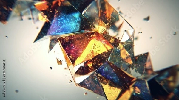 Fototapeta Abstract Geometric Shapes In Vibrant Colors