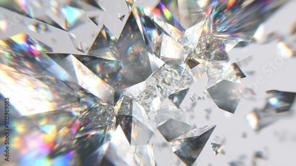 Fototapeta Abstract Shattered Crystal Geometric Pattern