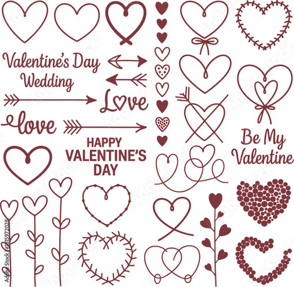 Obraz Romantic vector pattern with pink and red heart shapes for a seamless Valentine's Day love celebration design
