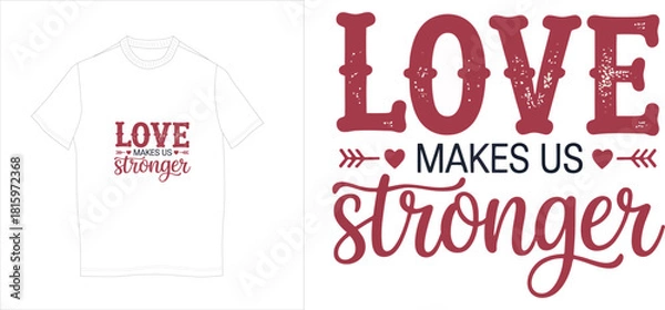 Obraz Vintage style vector illustration for a valentine days holiday sale t-shirt design with a decorative label and festive sign