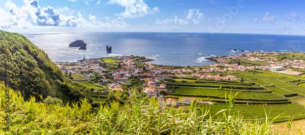 Fototapeta  View of Mosteiros from viewpoint "Pico de Mafra", Azores, Portugal
