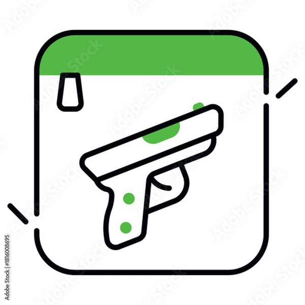 Fototapeta flat design icon of gun isolated on white background 