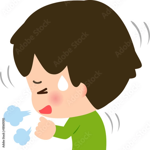 Fototapeta 咳き込む男の子