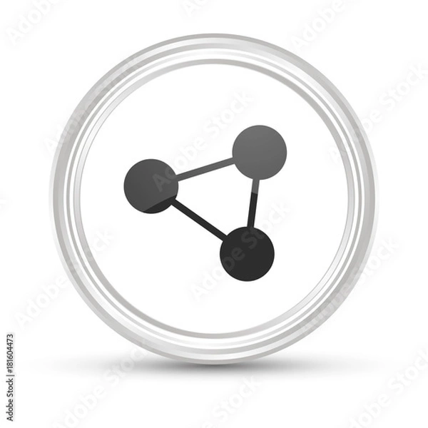 Fototapeta Weißer Button - Soziales Netzwerk