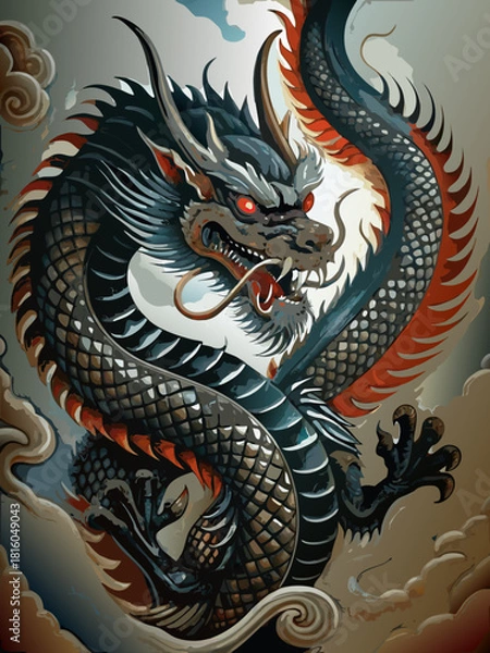 Obraz drago cinese 015