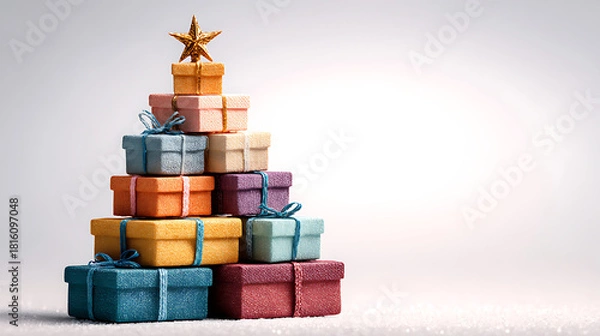 Obraz christmas gift boxes on white background