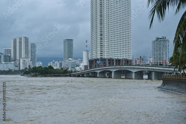 Fototapeta Nha Trang city in a stormy day 20 Nov, 2025