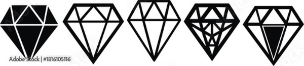 Obraz Diamond shapes vector set showcasing various designs and styles for creative projects and illustrations
