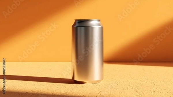 Obraz Silver can on orange