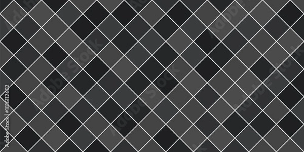 Obraz Black and  gray ceramic tiles diagonal pattern background vector illustration