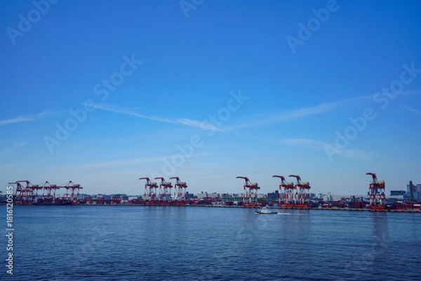 Fototapeta container pier at Tokyo port