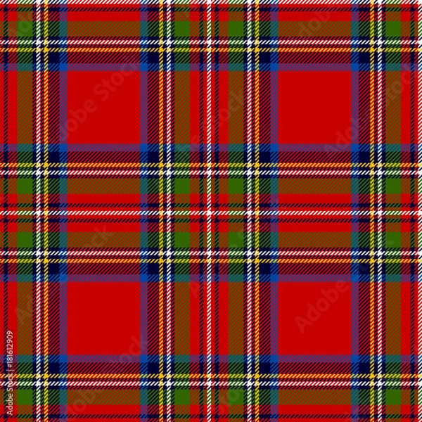 Obraz Scottish plaid. Royal Stewart tartan, seamless pattern
