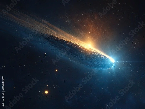 Obraz Asteroid Flying Close to Earth Generative AI