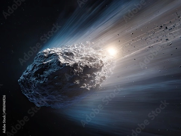 Obraz Asteroid Flying Close to Earth Generative AI