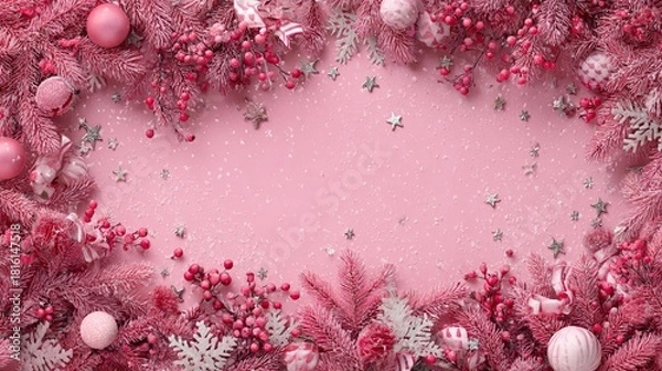 Obraz Pink Liquid Abstract With Bubbles Generative AI