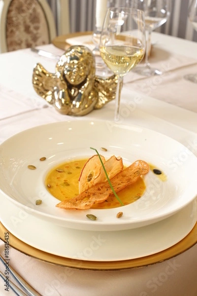 Obraz Fine dining vegetable creme soup 