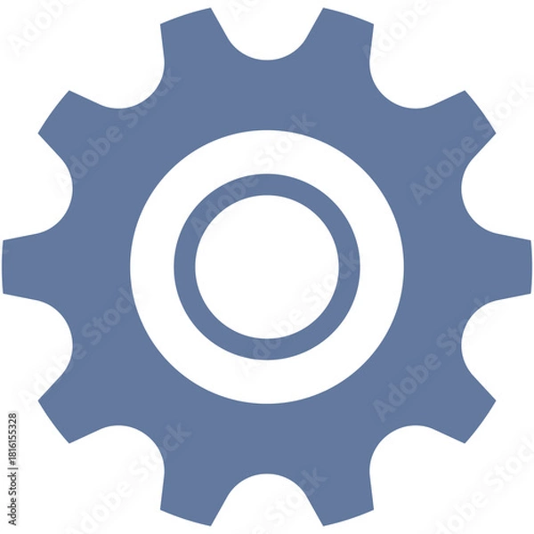 Obraz Single Blue Gear Symbol