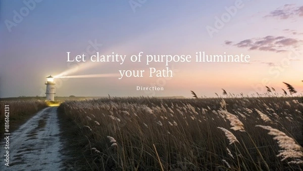 Fototapeta Let clarity of purpose illuminate your path in a serene sunrise field