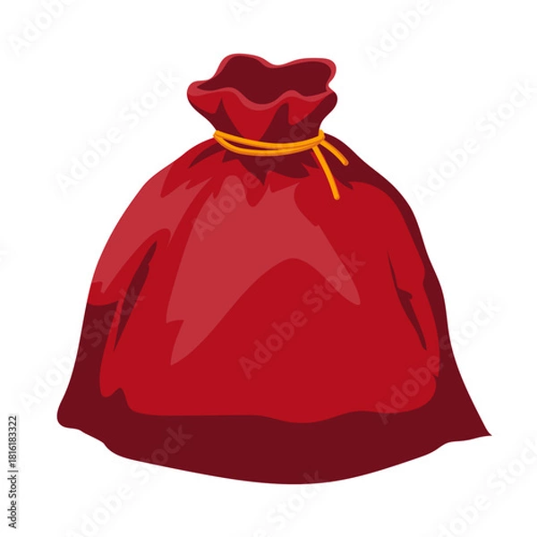 Fototapeta Red sack Santa Claus full gifts