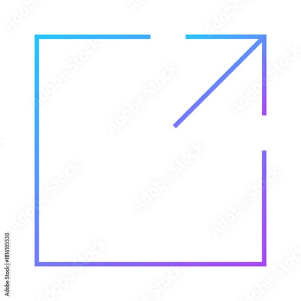 Obraz Square Box With Arrow Pointing Outwards Icon