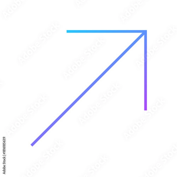 Obraz Right Angle Arrow Pointing Up And Right