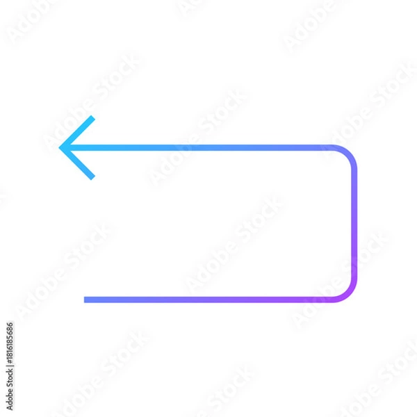Obraz Gradient Blue Return Arrow Pointing Back Left