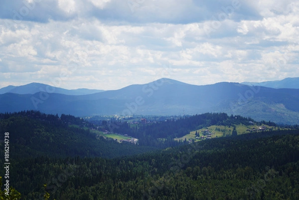 Fototapeta View of the mountains of the Ukrainian Carpathians