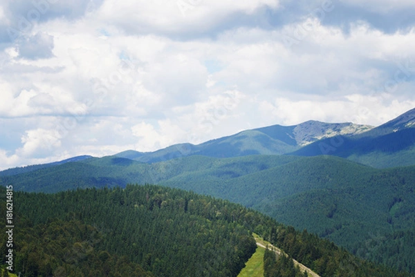Fototapeta View of the mountains of the Ukrainian Carpathians