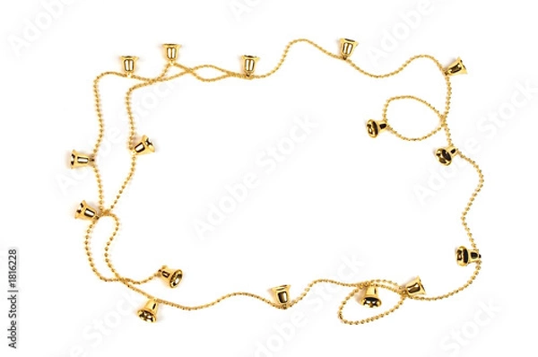 Fototapeta frame from gold chain and bells