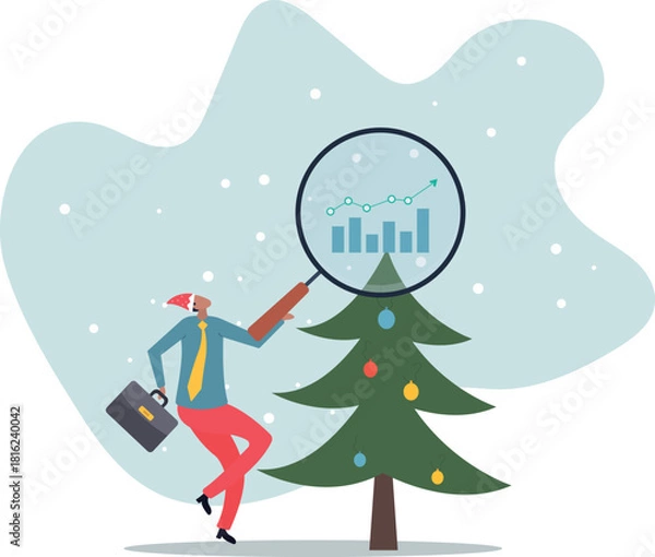 Fototapeta Trend analysis, marketing and sales information, analyze or predict trend line or profit, business forecast report.about a man and his life.