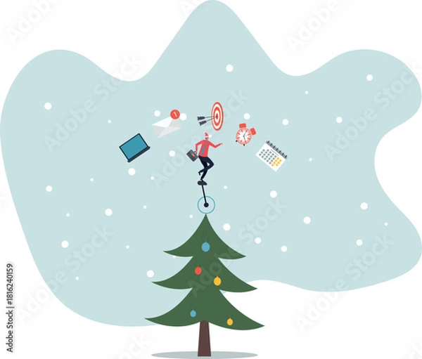 Fototapeta Productive master, productivity and project management skill, multitasking work and time management concept,about a man and his life.