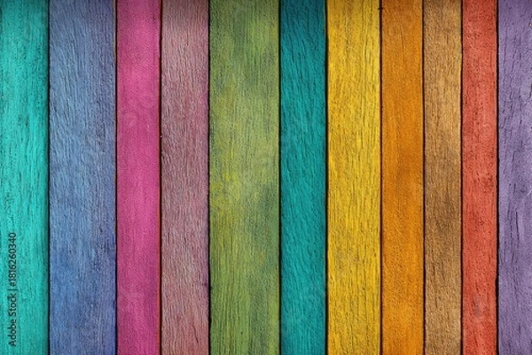 Obraz Vibrant colorful wooden planks