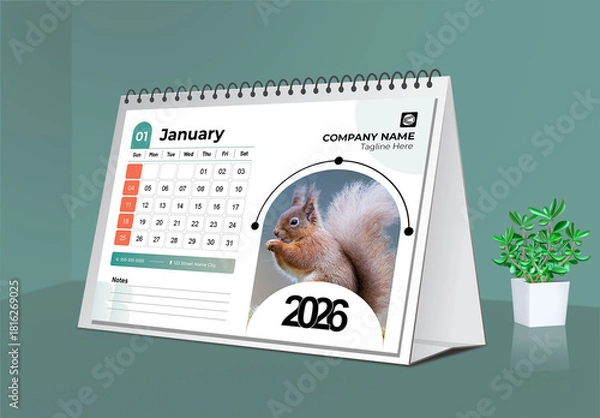 Obraz Creative Desk Calendar 2026 Design Layout