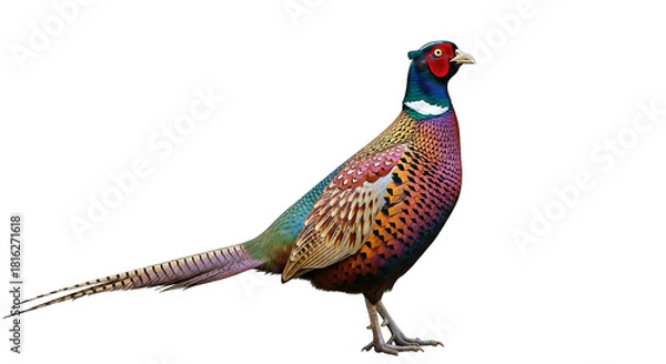 Fototapeta Two vibrant watermelon slices are isolated against a stark black background, showing seeds inside.