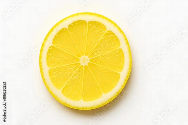 Obraz Fresh Lemon Slice Isolated On Bright White Background