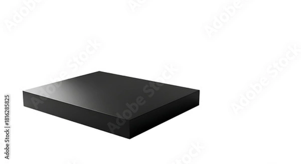 Fototapeta Dark Grey Rectangular Block 3D Render Isolated on Transparent Background