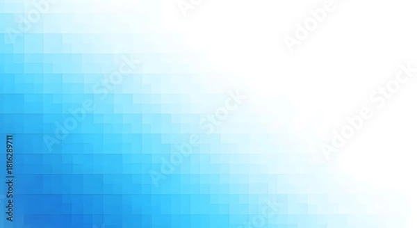 Obraz Abstract blue pixelated gradient background with white space for text