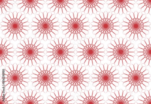 Obraz Seamless background with poinsettia flowers, Christmas pattern. Winter holidays background, wallpaper, repeat pattern textile design. Vector isolated on white