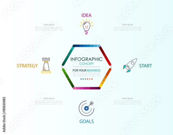 Fototapeta Vector infographic template. Business concept with options.