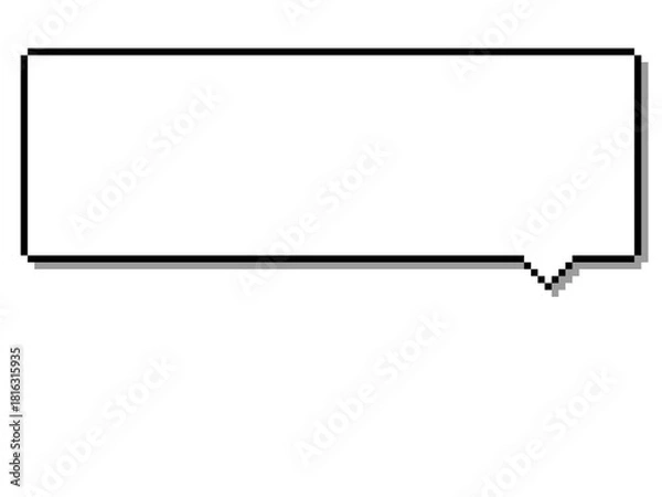 Fototapeta Simple speech bubble pixel art, speech bubble icon